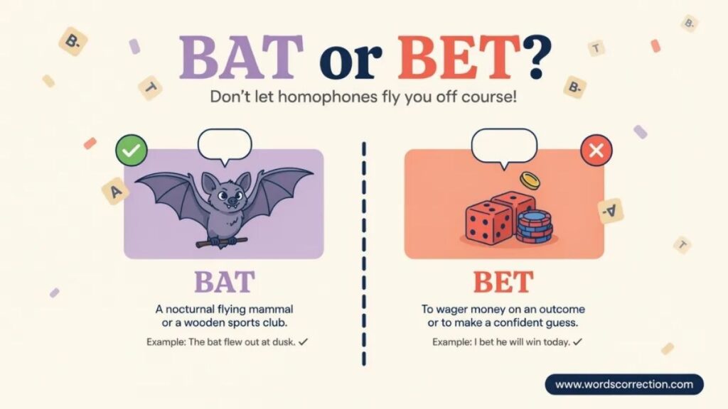 Bat or Bet Which Is correct spelling?