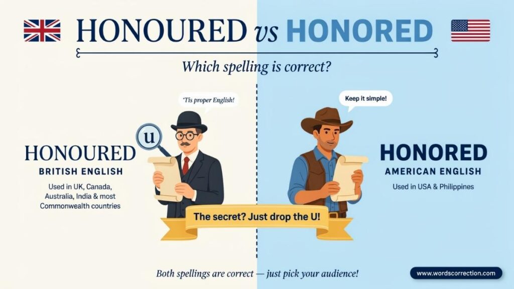Honoured or Honored Meaning, Spelling and Usage