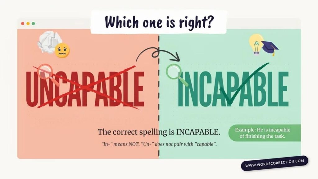 Incapable vs Unable