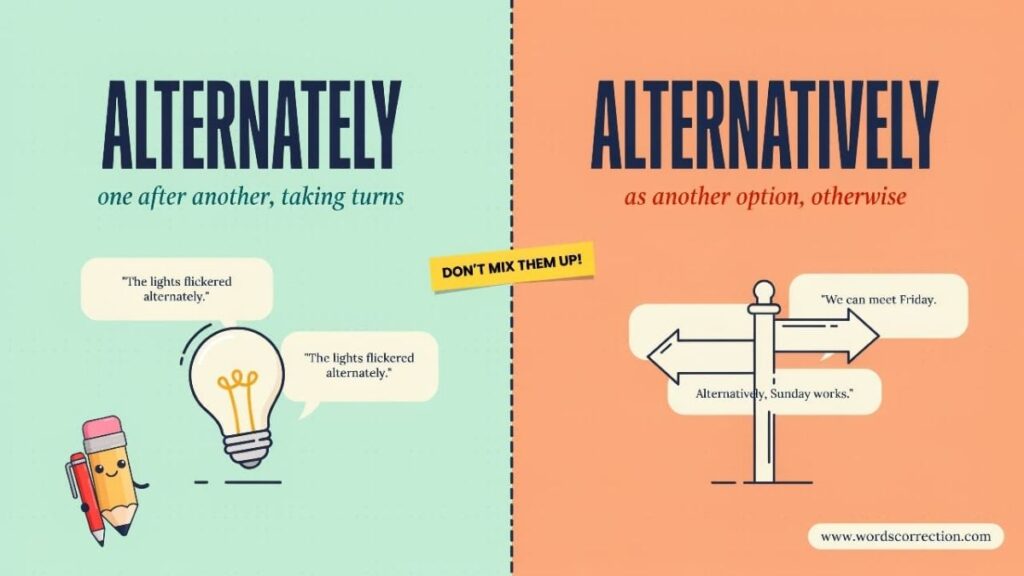 Alternately or Alternatively Meaning, Usage and Examples
