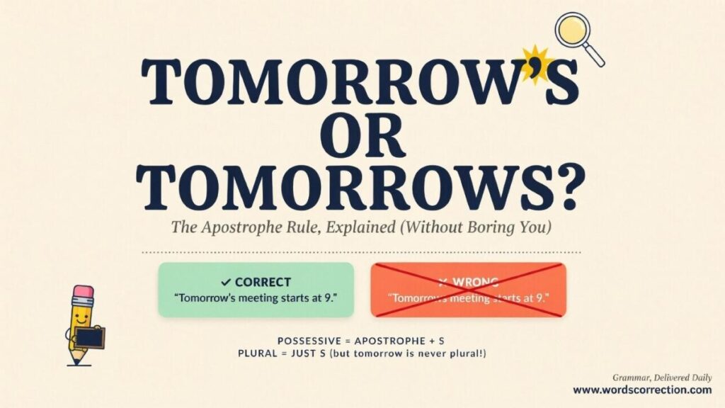 Tomorrow’s or Tomorrows Usage and difference?
