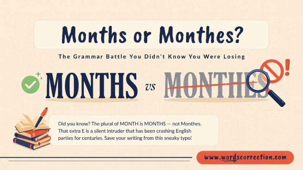 Months or Monthes Which Spelling Is Correct?