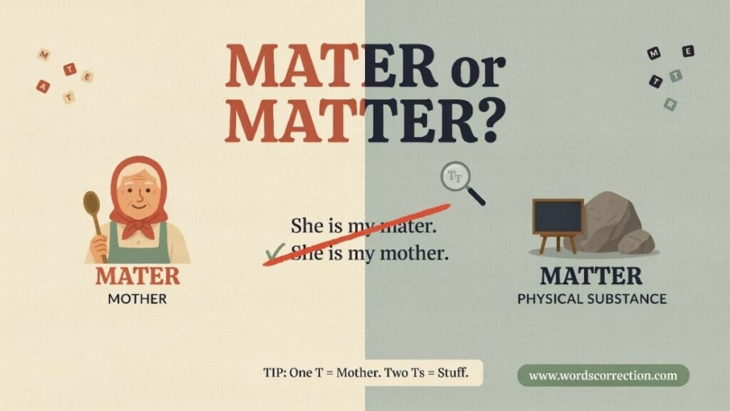 Mater or Matter Difference in Meaning and Usage