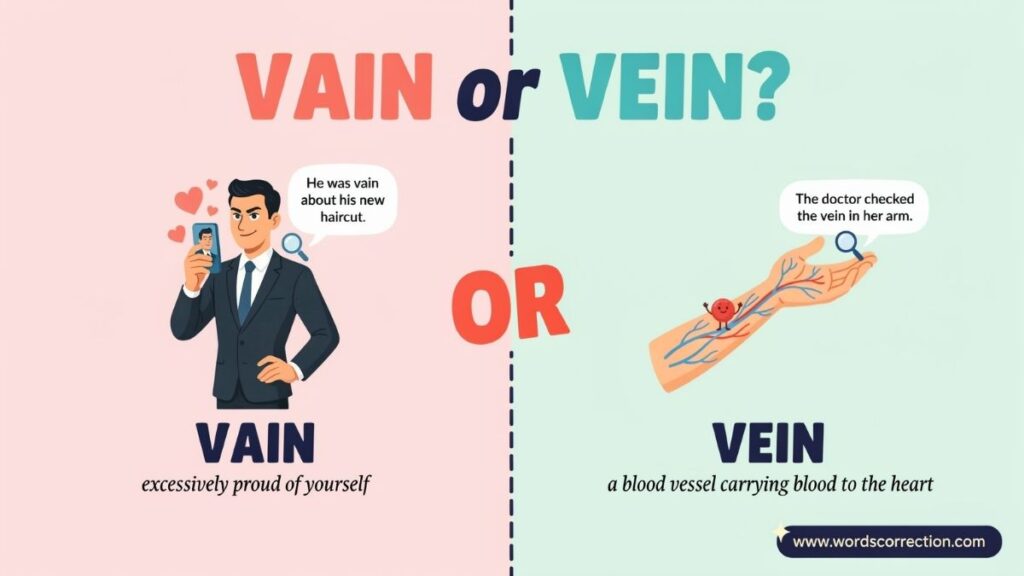 Vain or Vein Key Difference, Meaning, Grammar and Usage