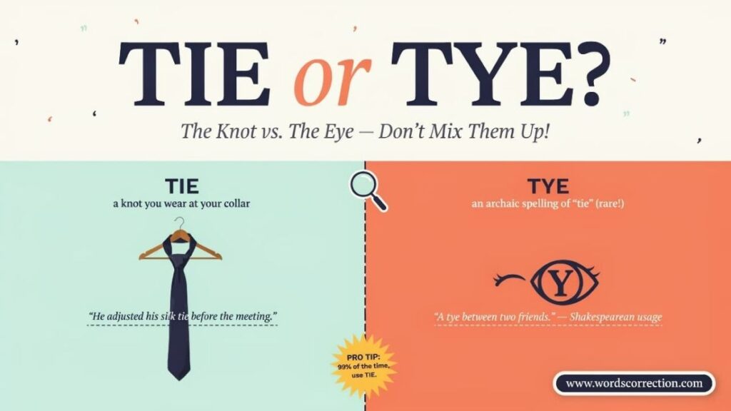 Tie or Tye Meaning, Difference and Usage