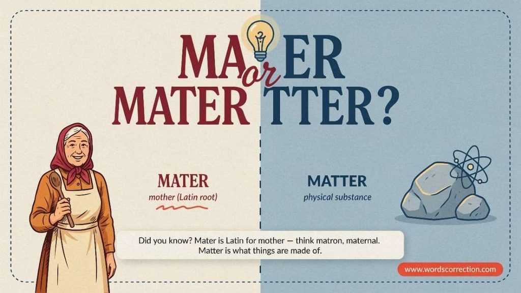 Mater or Matter Spelling Common Mistakes