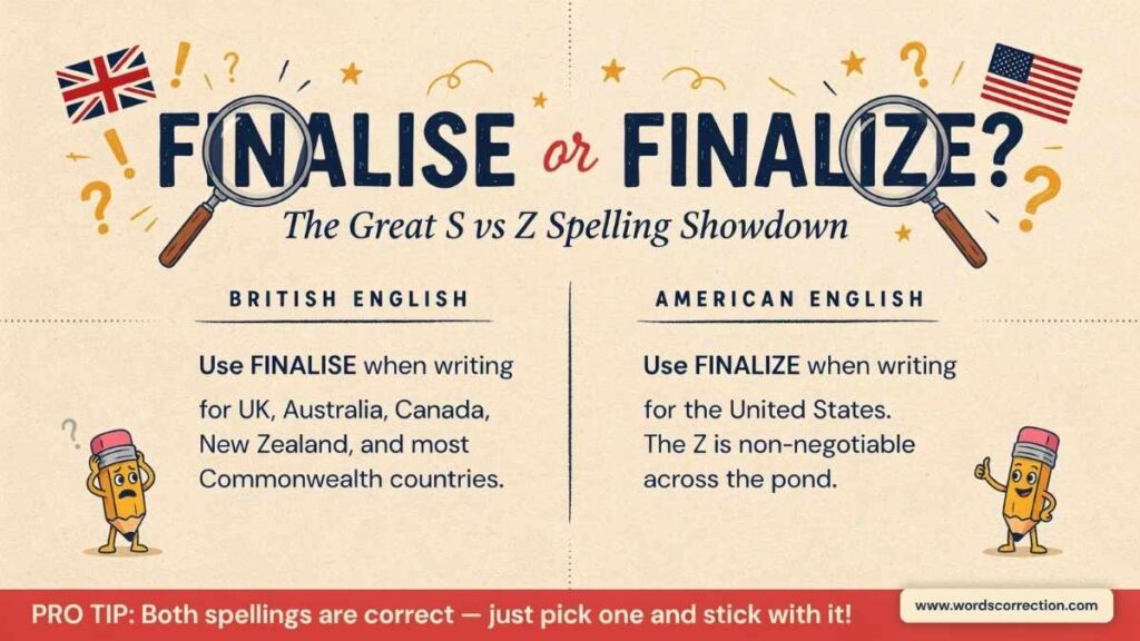 Finalise or Finalize Meaning, Difference and Usage