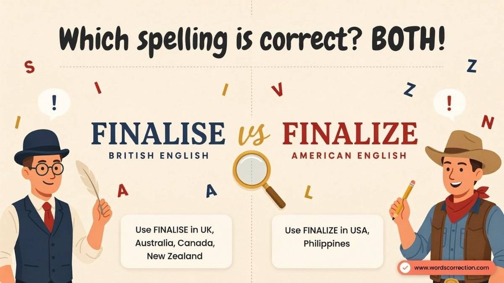 Finalise vs Finalization and Finalize vs Finalisation