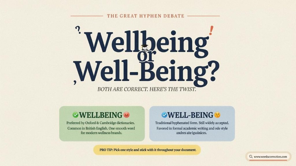 Do British People Write Wellbeing or Well-Being?