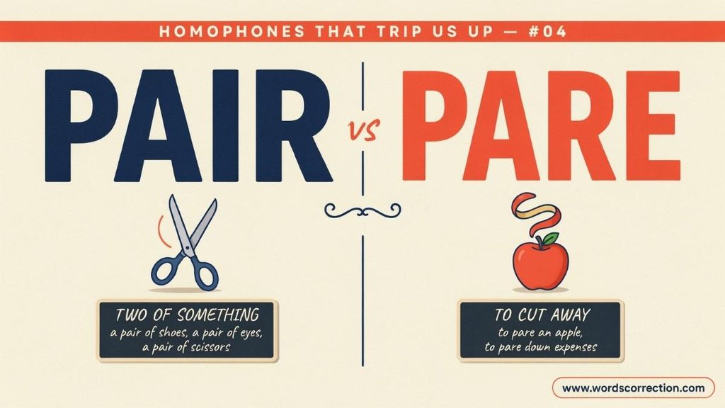 Examples of Pair and Pare in Sentences