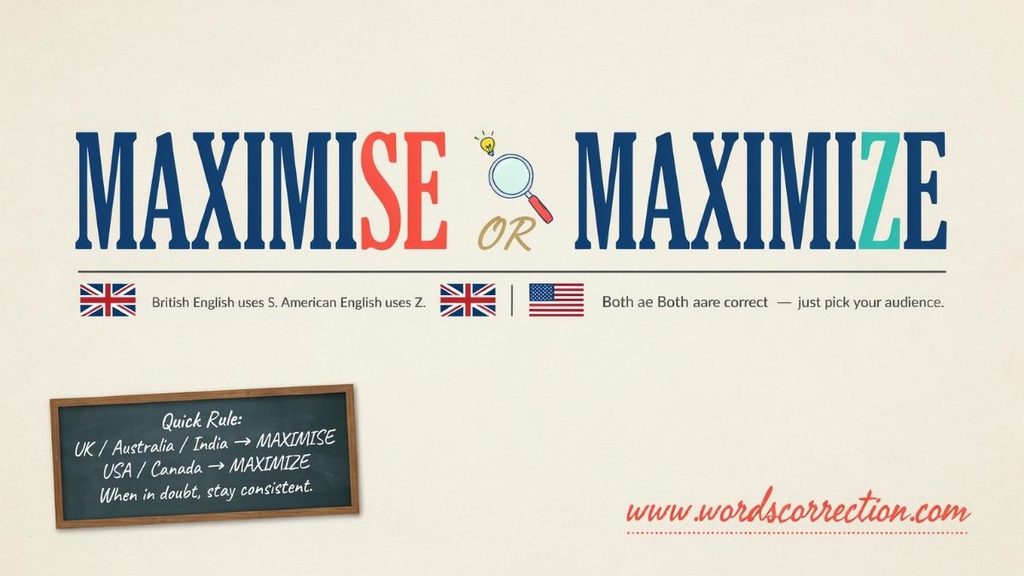 In Everyday Examples Maximize and Maximise